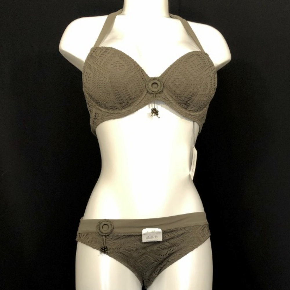 AUBADE PLUNGE SWIM TOP-OLIVE GREEN